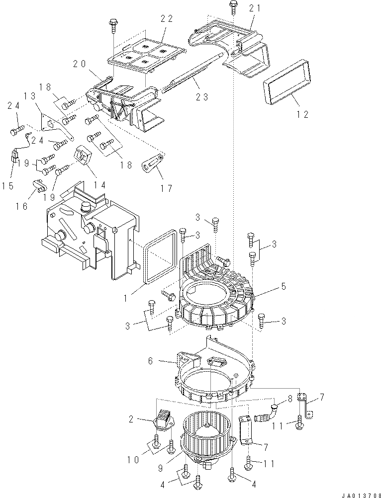 Схема запчастей Komatsu PC70-8 - БЛОК КОНДИЦИОНЕРА (ВНУТР. ЧАСТИ) (/) K [КАБИНА ОПЕРАТОРА И СИСТЕМА УПРАВЛЕНИЯ]
