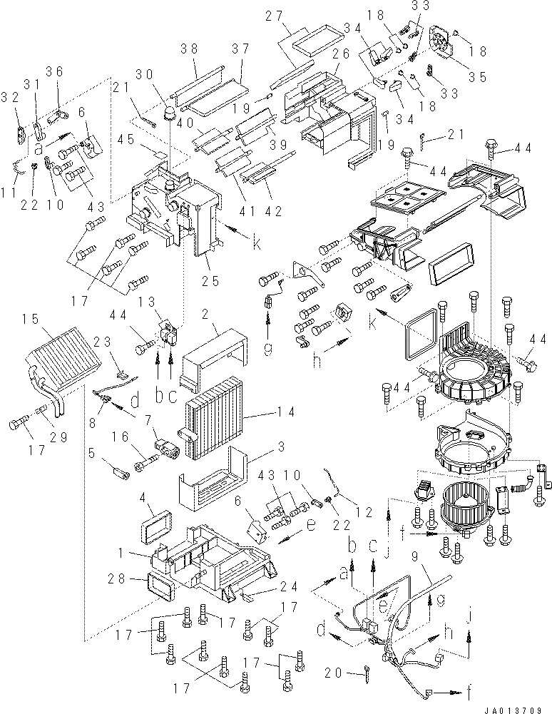 Схема запчастей Komatsu PC70-8 - БЛОК КОНДИЦИОНЕРА (ВНУТР. ЧАСТИ) (/) K [КАБИНА ОПЕРАТОРА И СИСТЕМА УПРАВЛЕНИЯ]