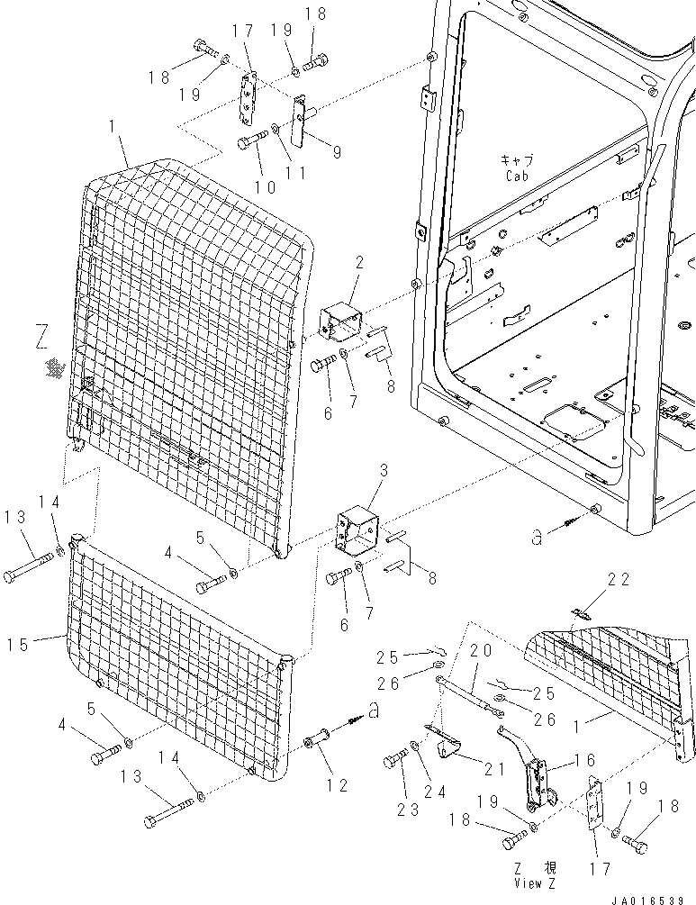 Схема запчастей Komatsu PC70-8 - ФРОНТАЛЬНАЯ ЗАЩИТА (ПОЛН.) (УРОВЕНЬ ) K [КАБИНА ОПЕРАТОРА И СИСТЕМА УПРАВЛЕНИЯ]