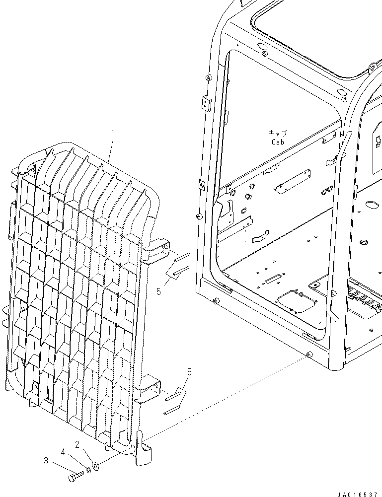 Схема запчастей Komatsu PC70-8 - ФРОНТАЛЬНАЯ ЗАЩИТА (ПОЛН.) (УРОВЕНЬ ) K [КАБИНА ОПЕРАТОРА И СИСТЕМА УПРАВЛЕНИЯ]