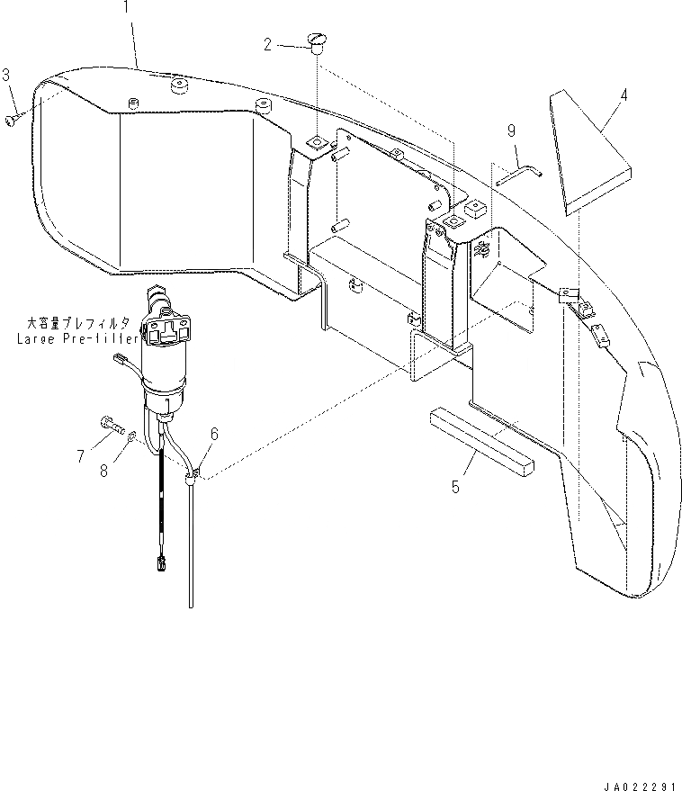 Схема запчастей Komatsu PC70-8 - ПРОТИВОВЕС (С БОЛЬШ. PRE-ФИЛЬТР.) M [ЧАСТИ КОРПУСА]