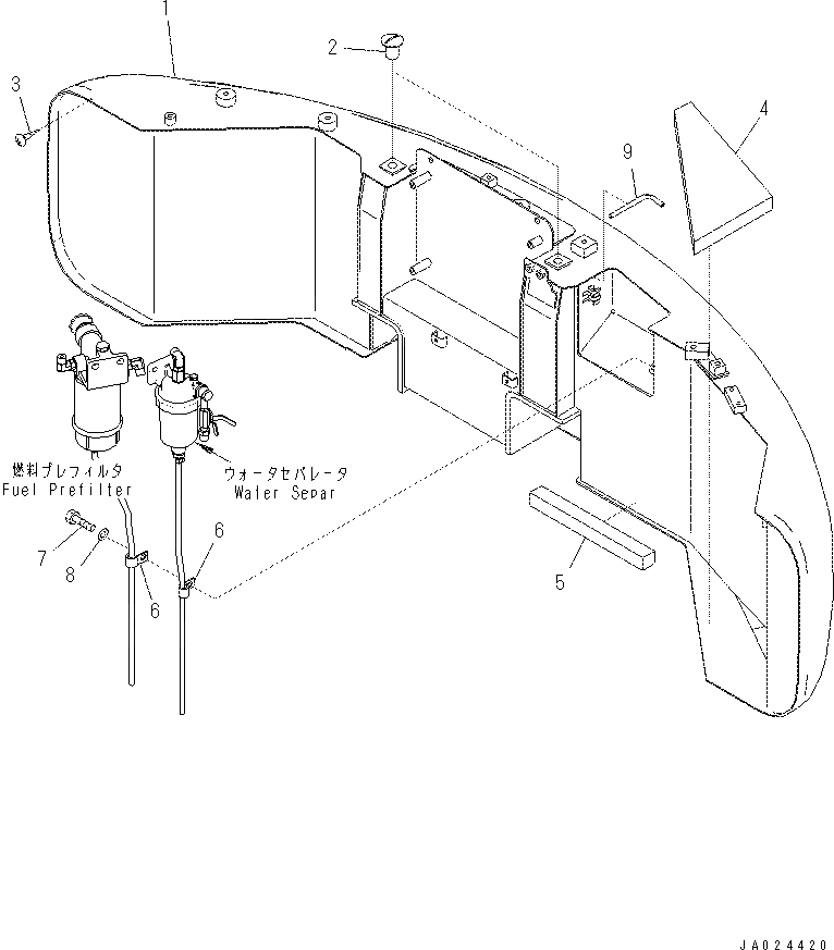 Схема запчастей Komatsu PC70-8 - ПРОТИВОВЕС (С ДОПОЛН. ФИЛЬТР.) M [ЧАСТИ КОРПУСА]