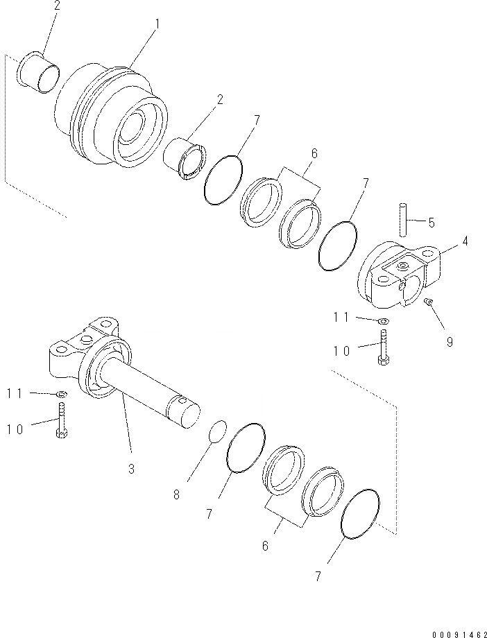 Схема запчастей Komatsu PC70-8 - ОПОРНЫЙ КАТОК(№-) R [ХОДОВАЯ]