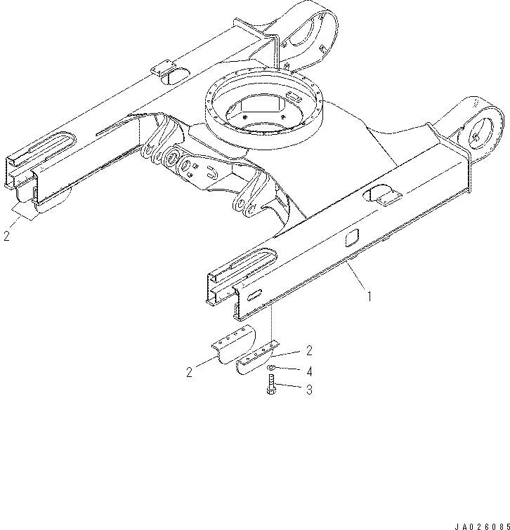 Схема запчастей Komatsu PC70-8 - ГУСЕНИЧНАЯ РАМА (С УСИЛ. НИЖН. КРЫШКА) (СПЕЦИФ-Я С ОТВАЛОМ)(№-) R [ХОДОВАЯ]