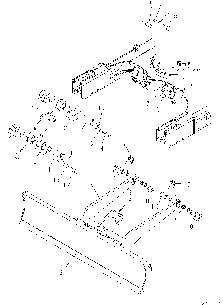 Схема запчастей Komatsu PC70-8 - ОТВАЛ T [РАБОЧЕЕ ОБОРУДОВАНИЕ]