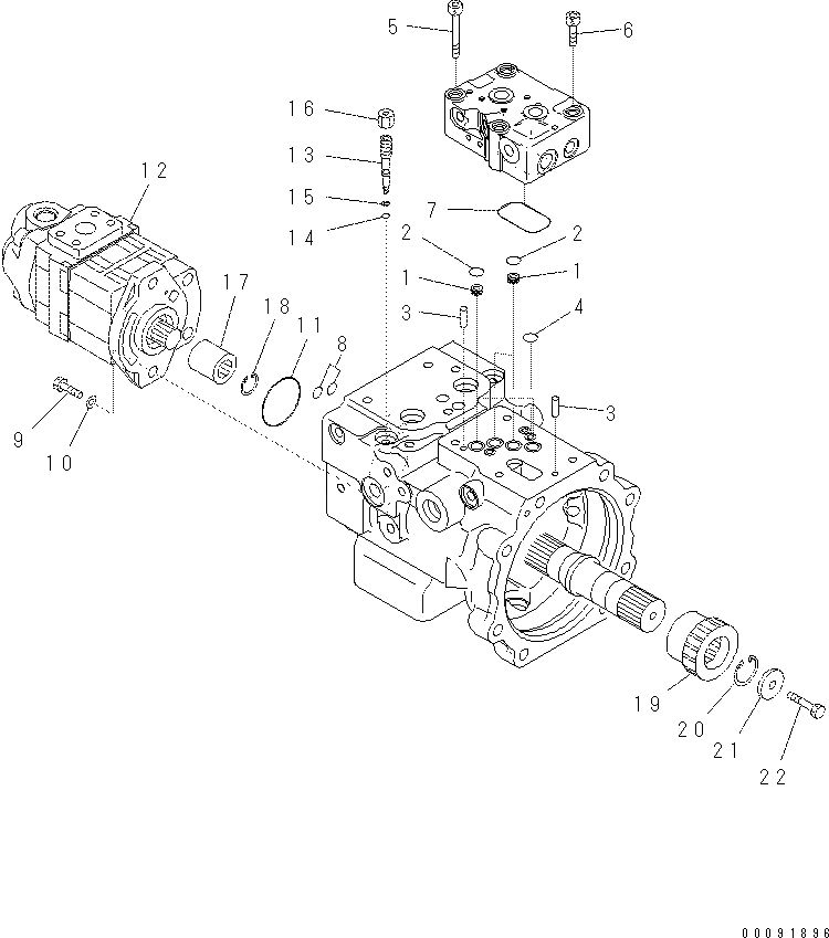Схема запчастей Komatsu PC70-8 - ОСНОВН. НАСОС (/) (С ОТВАЛ) Y [ОСНОВН. КОМПОНЕНТЫ И РЕМКОМПЛЕКТЫ]