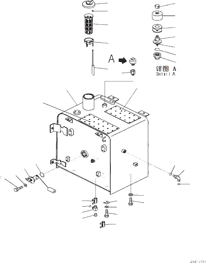 Схема запчастей Komatsu PC110-8M0 - ТОПЛИВН. БАК. D [ТОПЛИВН. СИСТЕМА]