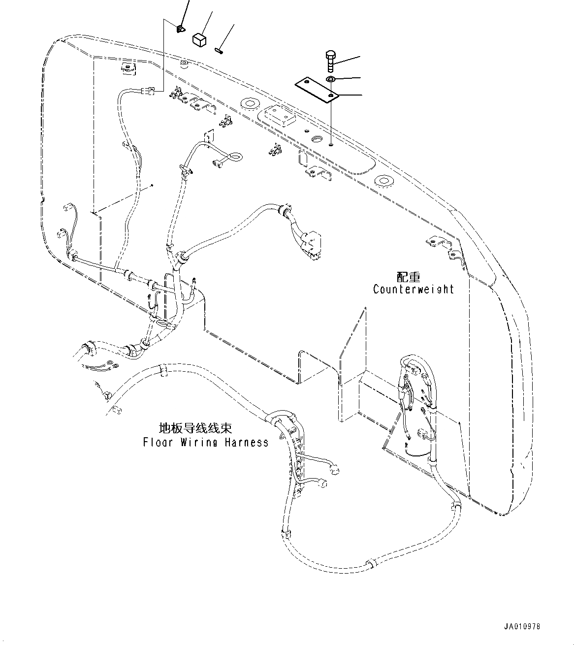 Схема запчастей Komatsu PC110-8M0 - ЗАДН.VIEW CAMERA (БЕЗ CAMERA) (ЗАГЛУШКА И ПЛАСТИНА) E [ЭЛЕКТРИКА]