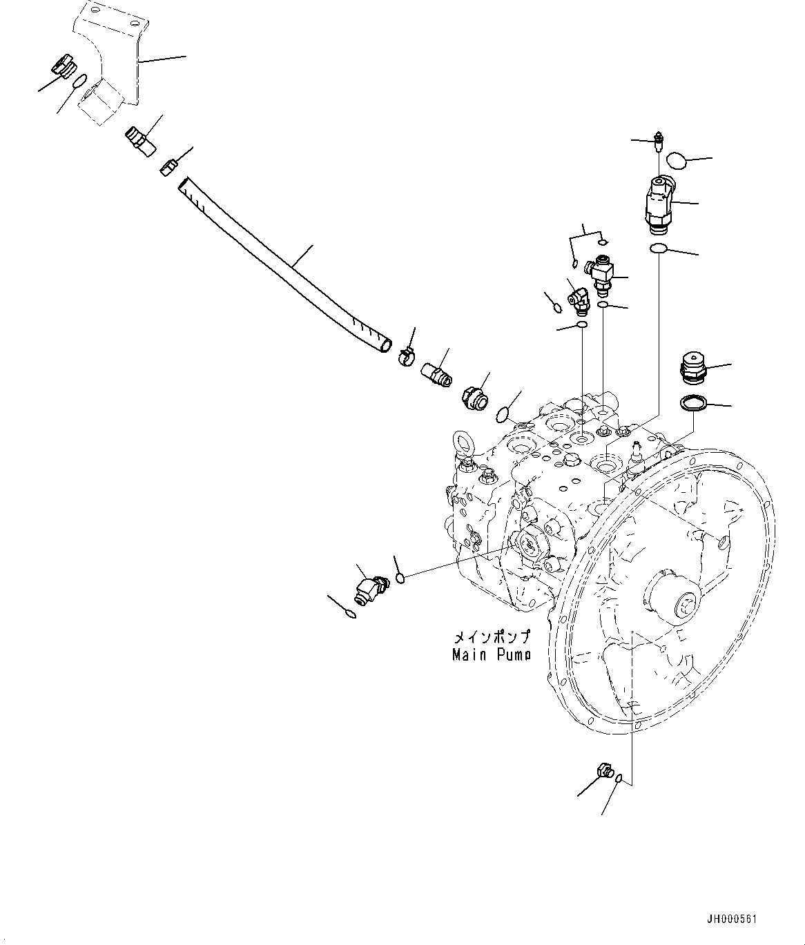 Схема запчастей Komatsu PC110-8M0 - ОСНОВН. НАСОС КОМПОНЕНТЫ (С -ДОПОЛН. АКТУАТОР ТРУБЫ, АККУМУЛЯТОР) H [ГИДРАВЛИКА]