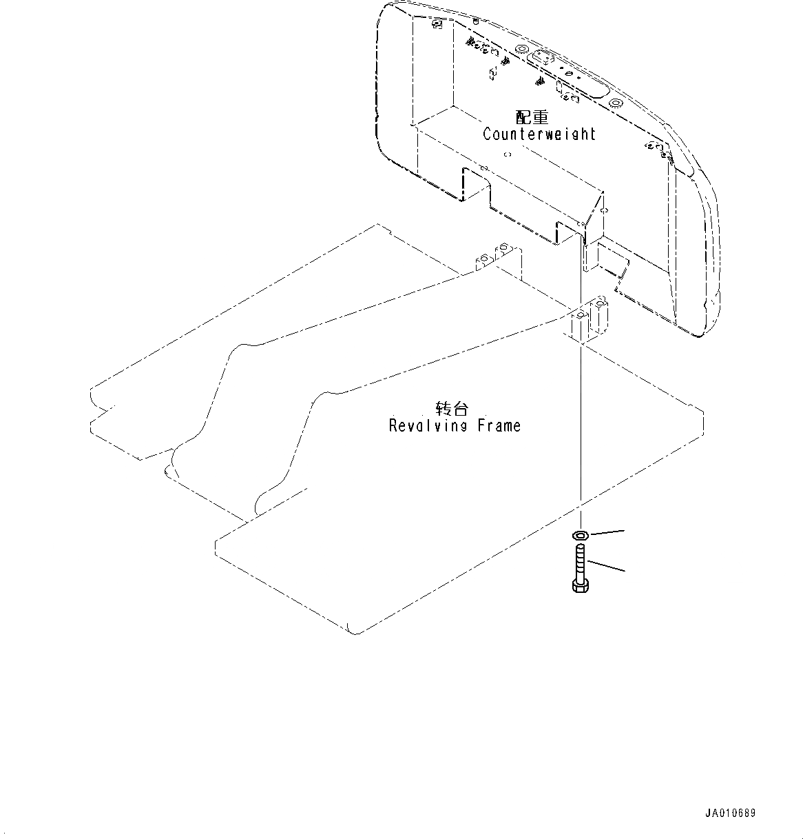 Схема запчастей Komatsu PC110-8M0 - ПРОТИВОВЕС КРЕПЛЕНИЕ M [ЧАСТИ КОРПУСАS И КРЫШКИ]
