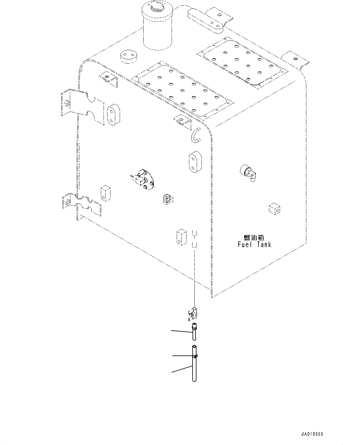 Схема запчастей Komatsu PC130-8M0 - ТОПЛИВН. ПОДАЮЩ. ТРУБЫ (ДРЕНАЖН. ТРУБЫ) D [ТОПЛИВН. СИСТЕМА]