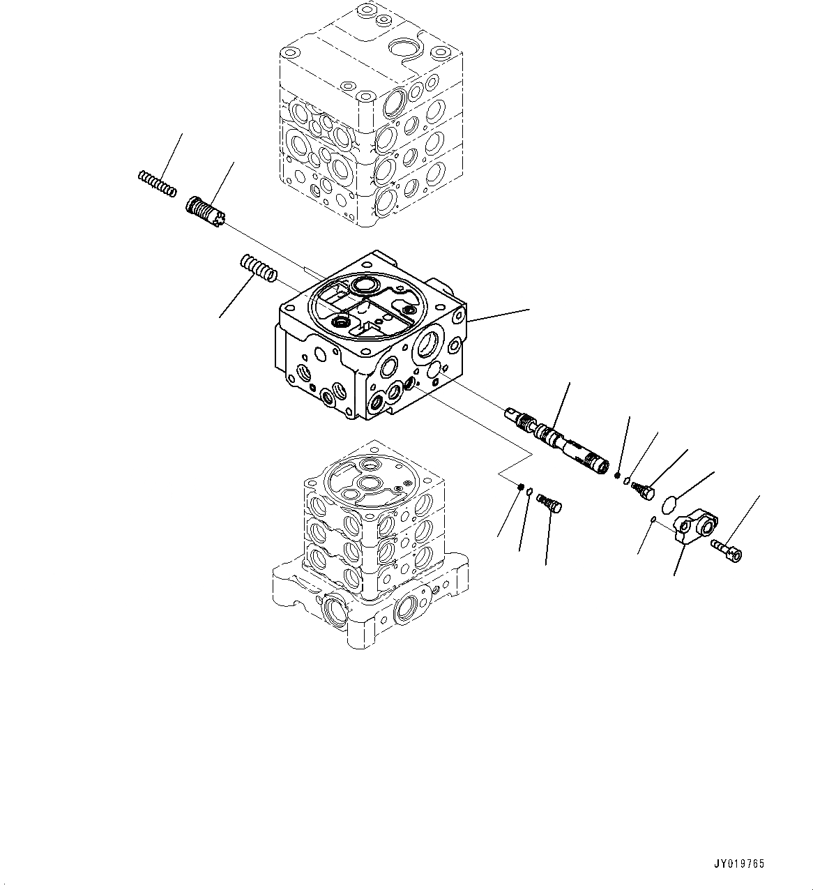 Схема запчастей Komatsu PC130-8M0 - УПРАВЛЯЮЩ. КЛАПАН (БЕЗ -ДОПОЛН. АКТУАТОР ТРУБЫ, АККУМУЛЯТОР) (6-СЕКЦИОНН.) (/) H [ГИДРАВЛИКА]