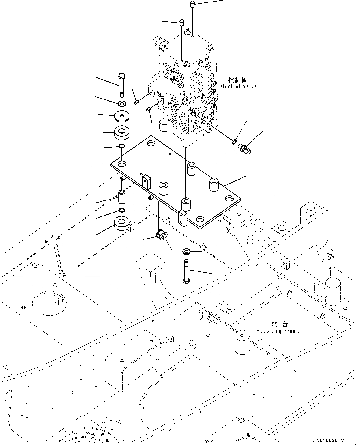 Схема запчастей Komatsu PC130-8M0 - УПРАВЛЯЮЩ. КЛАПАН (БЕЗ -ДОПОЛН. АКТУАТОР ТРУБЫ, АККУМУЛЯТОР) (КРЕПЛЕНИЕ) H [ГИДРАВЛИКА]