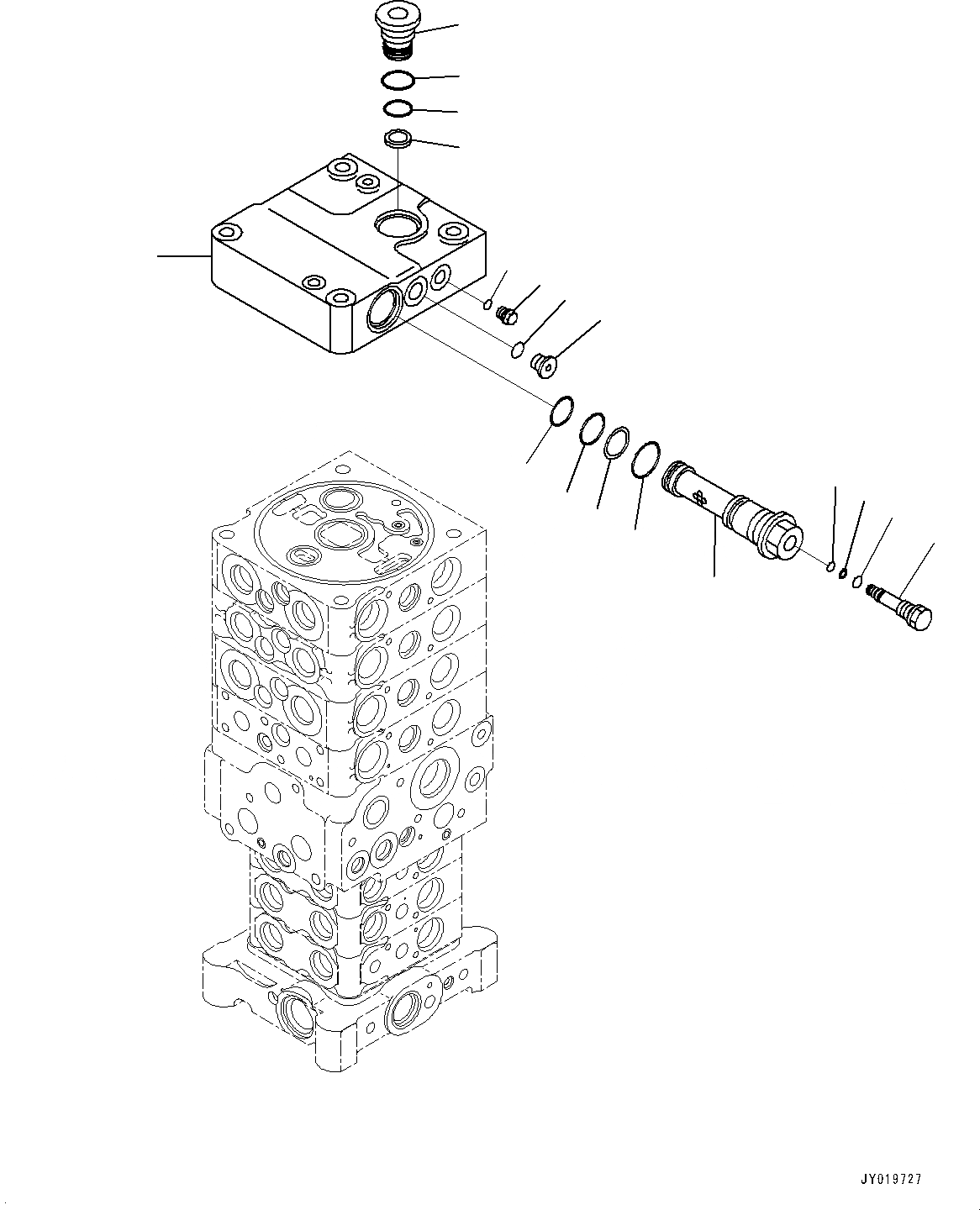 Схема запчастей Komatsu PC130-8M0 - УПРАВЛЯЮЩ. КЛАПАН (С -ДОПОЛН. АКТУАТОР ТРУБЫ, АККУМУЛЯТОР) (7-СЕКЦИОНН.) (/7) H [ГИДРАВЛИКА]
