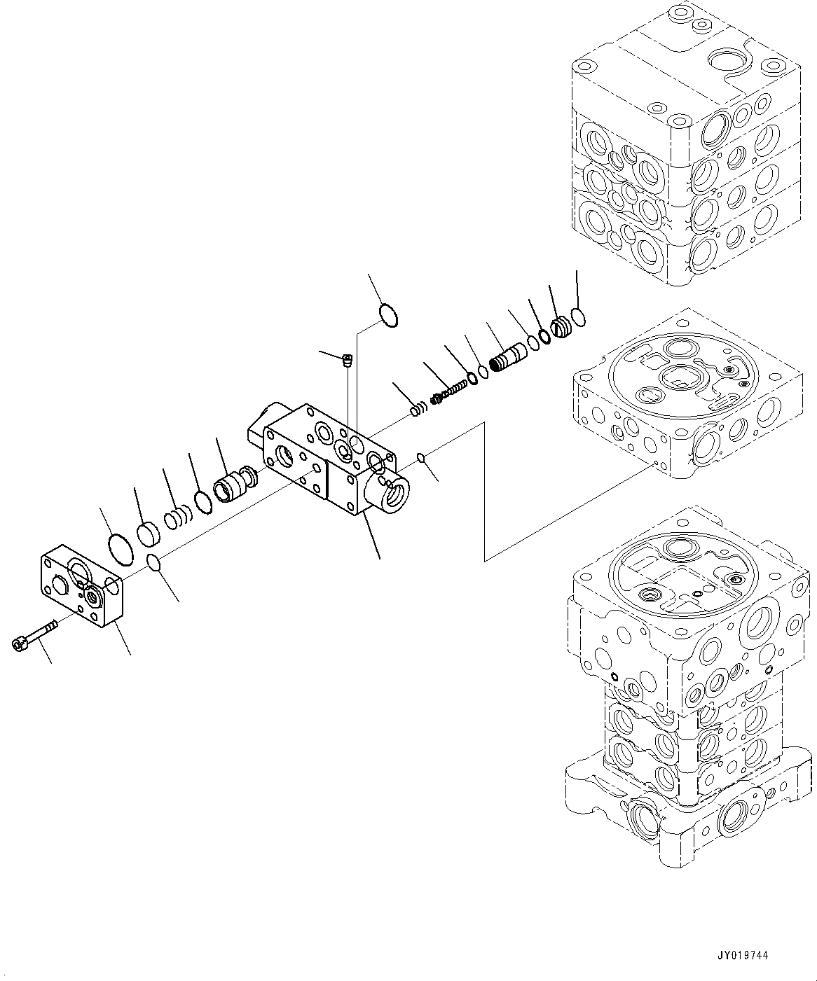 Схема запчастей Komatsu PC130-8M0 - УПРАВЛЯЮЩ. КЛАПАН (С -ДОПОЛН. АКТУАТОР ТРУБЫ, АККУМУЛЯТОР) (7-СЕКЦИОНН.) (8/7) H [ГИДРАВЛИКА]