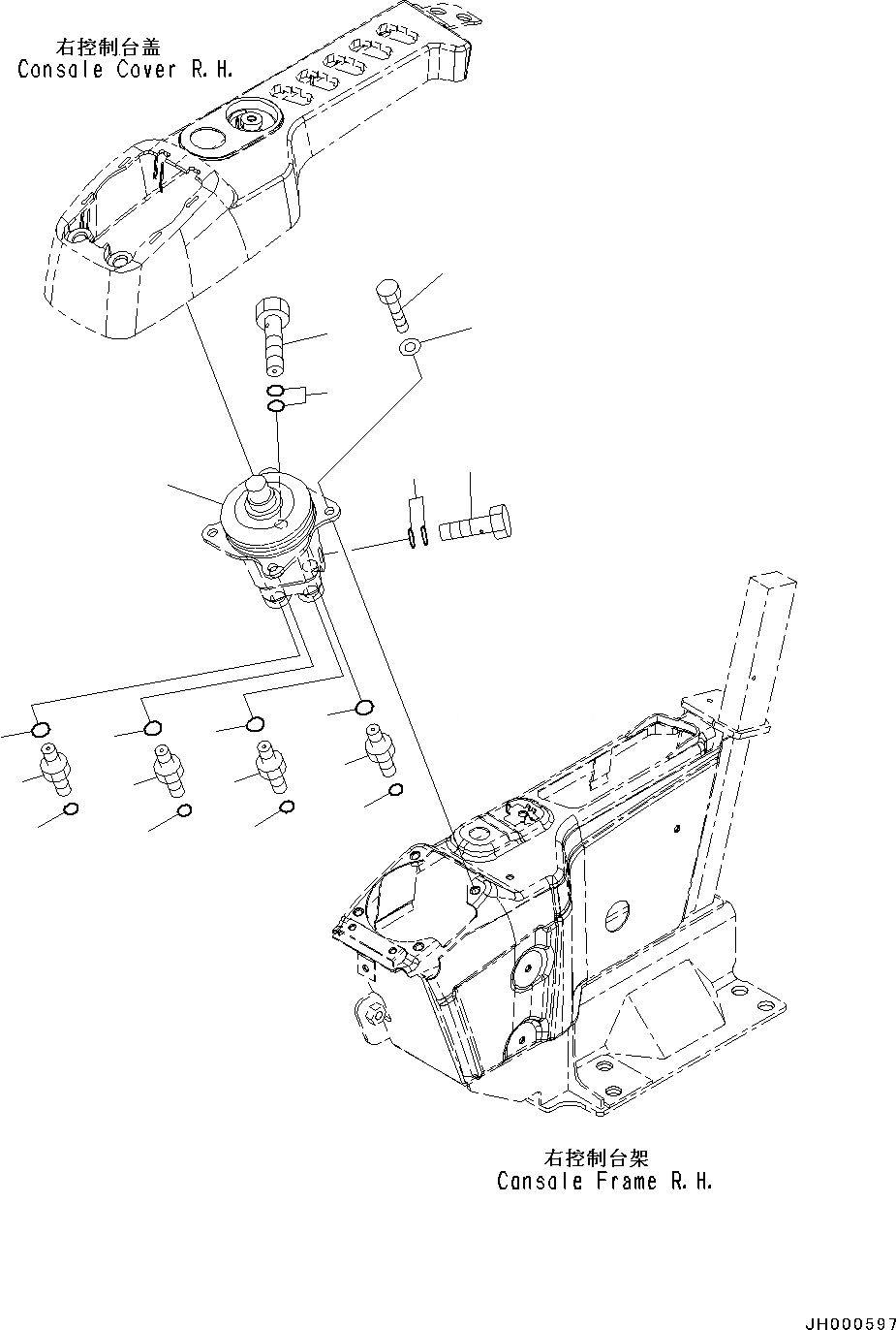 Схема запчастей Komatsu PC130-8M0 - КАБИНА И ОСНОВН. КОНСТРУКЦИЯ ГРУППА (БЕЗ -ДОПОЛН. АКТУАТОР ТРУБЫ, АККУМУЛЯТОР) (ПОЛ, КЛАПАН PPCКРЕПЛЕНИЕ ДЛЯ РАБОЧ. ОБОРУД-Я, R.H K [КАБИНА ОПЕРАТОРА И СИСТЕМА УПРАВЛЕНИЯ]