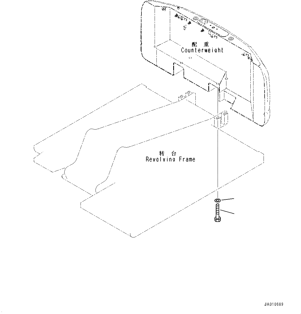 Схема запчастей Komatsu PC130-8M0 - ПРОТИВОВЕС КРЕПЛЕНИЕ M [ЧАСТИ КОРПУСАS И КРЫШКИ]