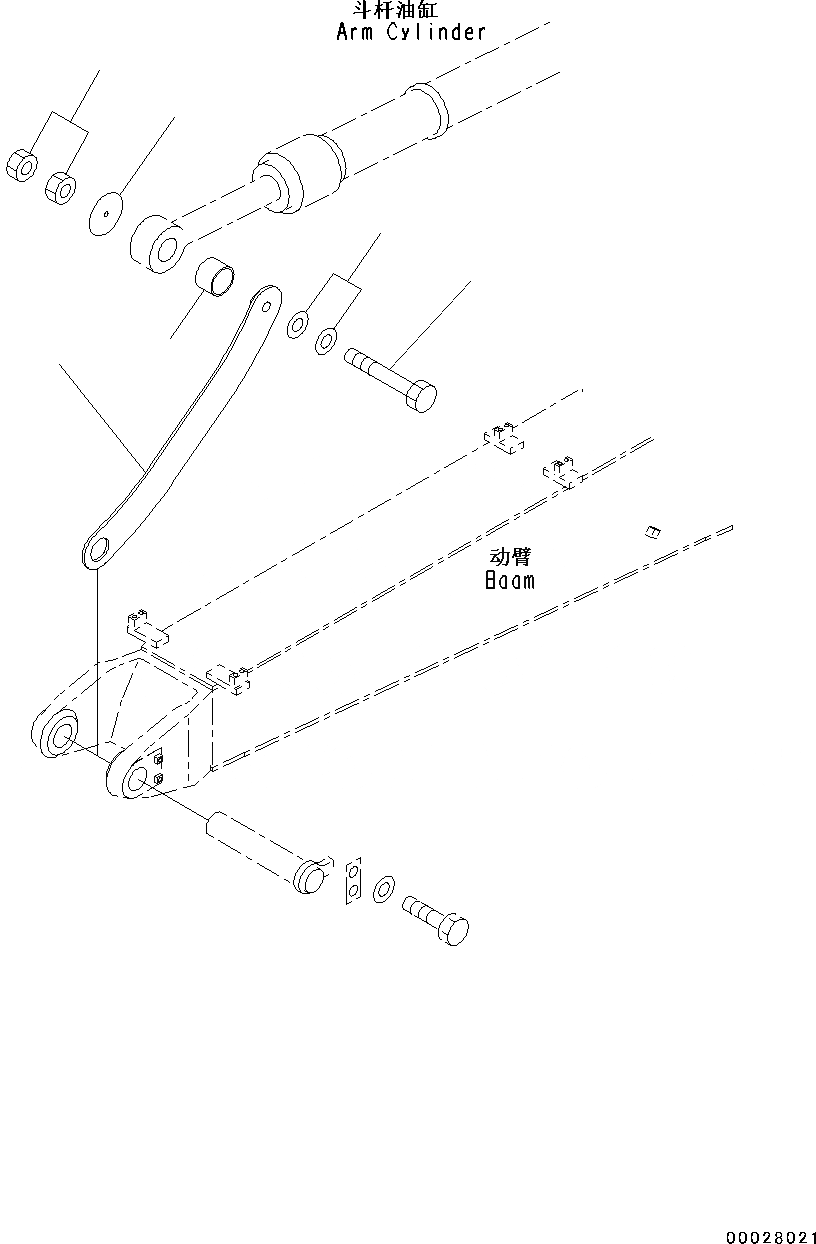 Схема запчастей Komatsu PC130-8M0 - ЧАСТИ БЕЗ РУКОЯТИ T [РАБОЧЕЕ ОБОРУДОВАНИЕ]