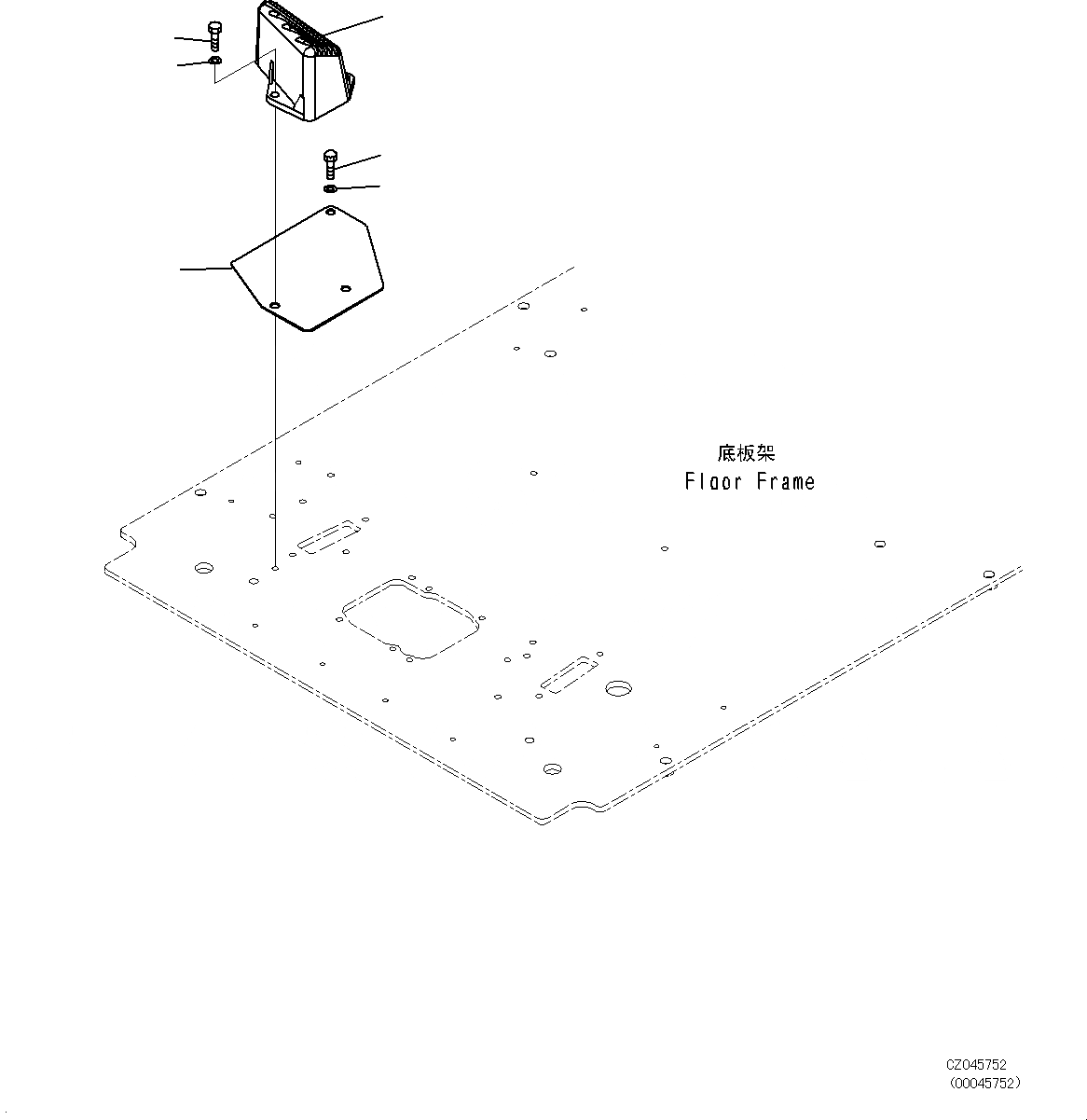 Схема запчастей Komatsu PC450-8 - КАБИНА (ПОЛ, FOOTREST, ПРАВ.) K [КАБИНА ОПЕРАТОРА И СИСТЕМА УПРАВЛЕНИЯ]