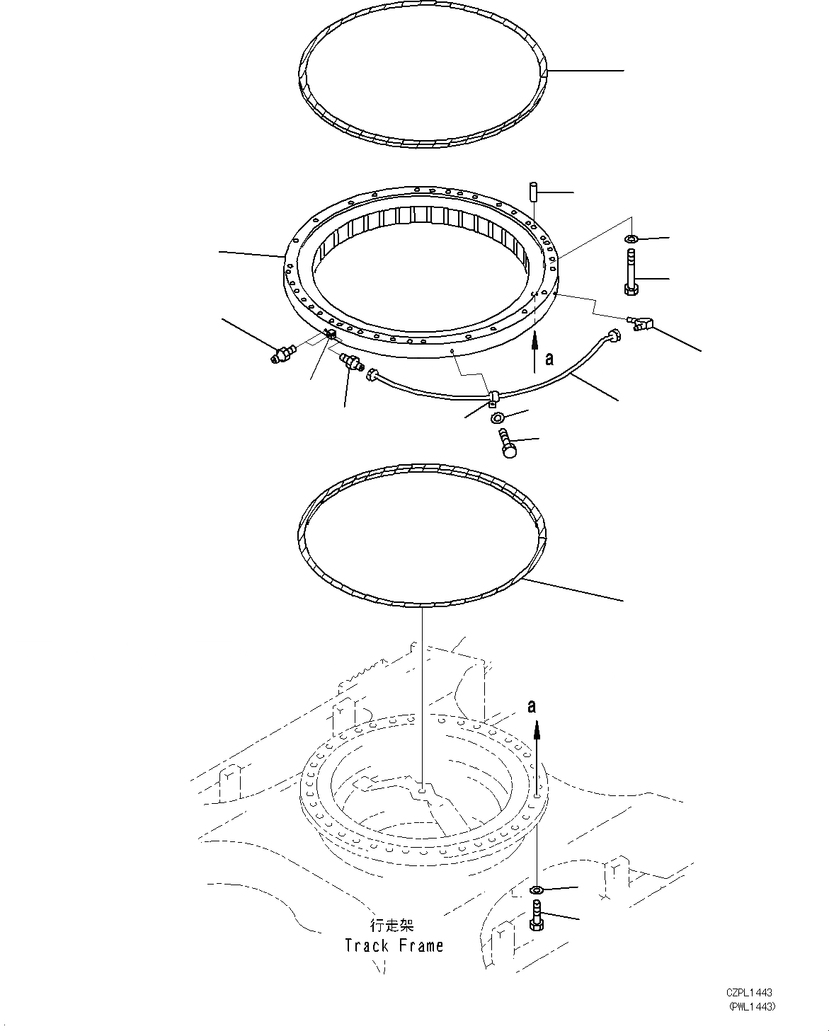 Схема запчастей Komatsu PC450-8 - ПОВОРОТН. КРУГ N [ПОВОРОТН. КРУГ И ITS КОМПОНЕНТЫ]