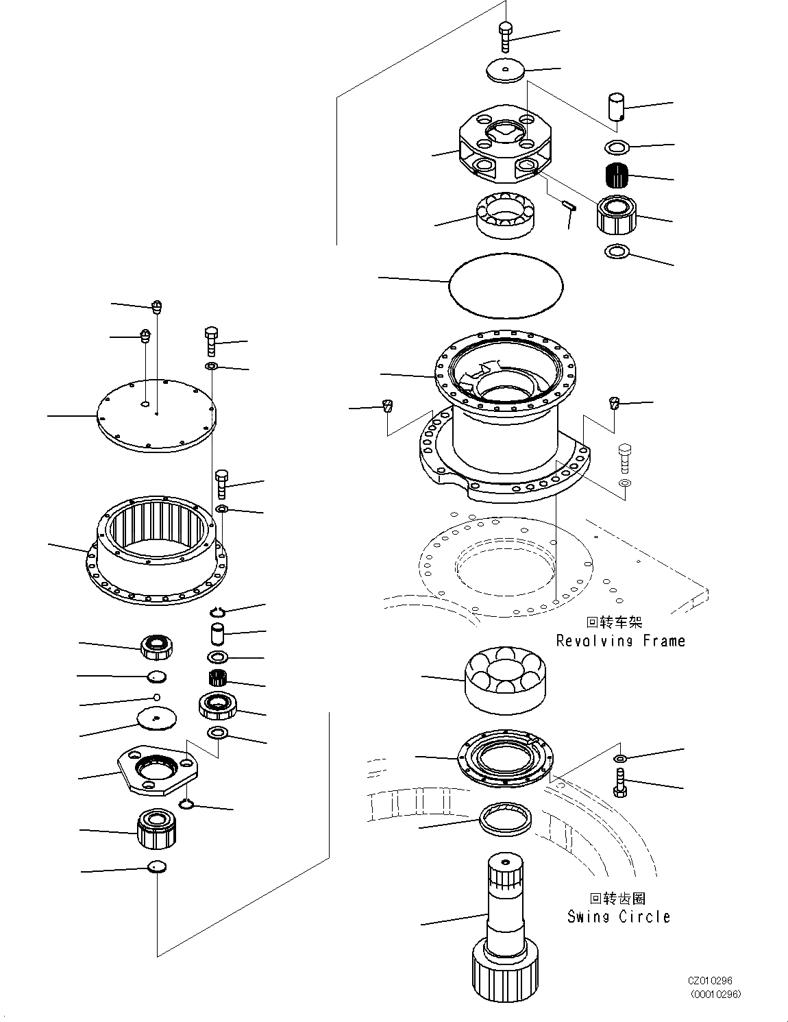 Схема запчастей Komatsu PC450-8 - МЕХАНИЗМ ПОВОРОТА , ПОСТАВЛЯЕМЫЕ ЧАСТИ N [ПОВОРОТН. КРУГ И ITS КОМПОНЕНТЫ]