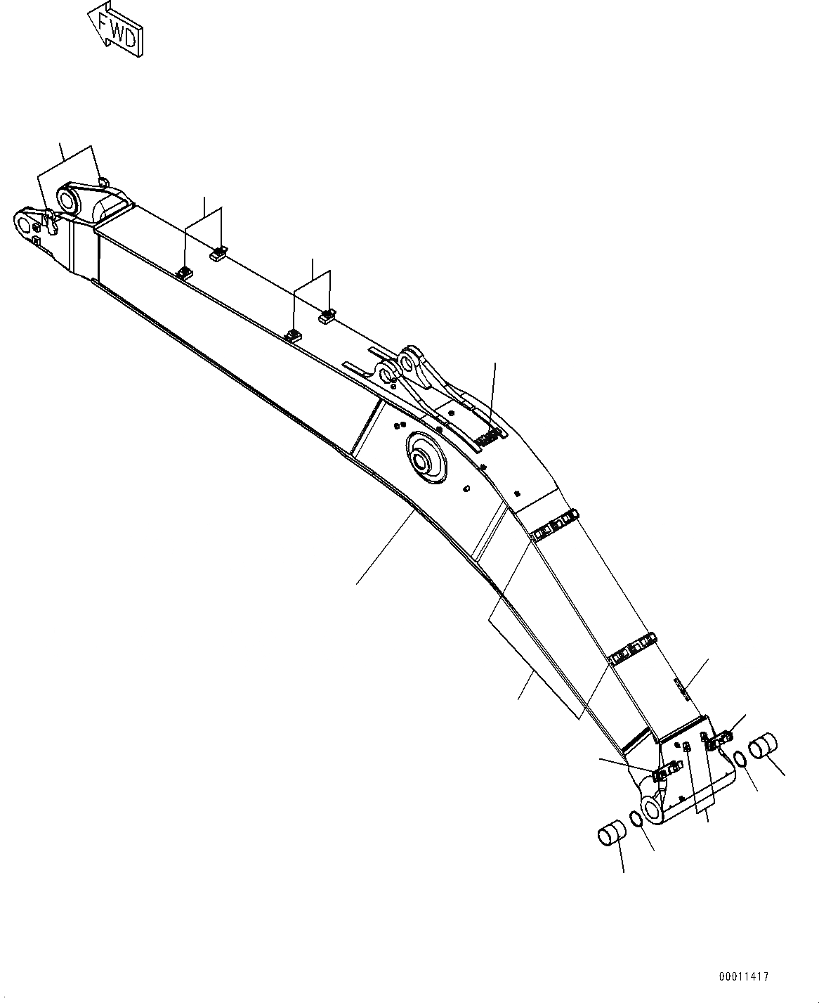 Схема запчастей Komatsu PC450-8 - СТРЕЛА (7MM УСИЛ. ТИП) (СТРЕЛА И ВТУЛКА) T [РАБОЧЕЕ ОБОРУДОВАНИЕ]