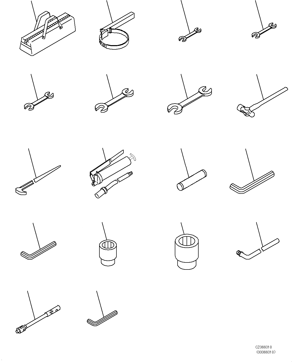 Схема запчастей Komatsu PC450-8 - ОСНОВН. ИНСТРУМЕНТ SET V [ВСПОМОГ. ЧАСТИ И ИНСТРУМЕНТ]