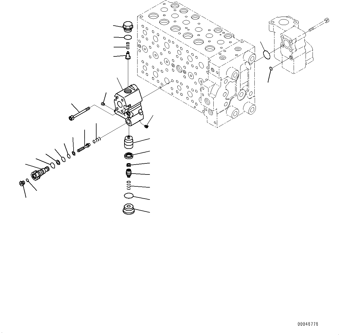 Схема запчастей Komatsu PC270-8 - УПРАВЛЯЮЩ. КЛАПАН (-АКТУАТОР) (7-СЕКЦИОНН.) (7/) H [ГИДРАВЛИКА]