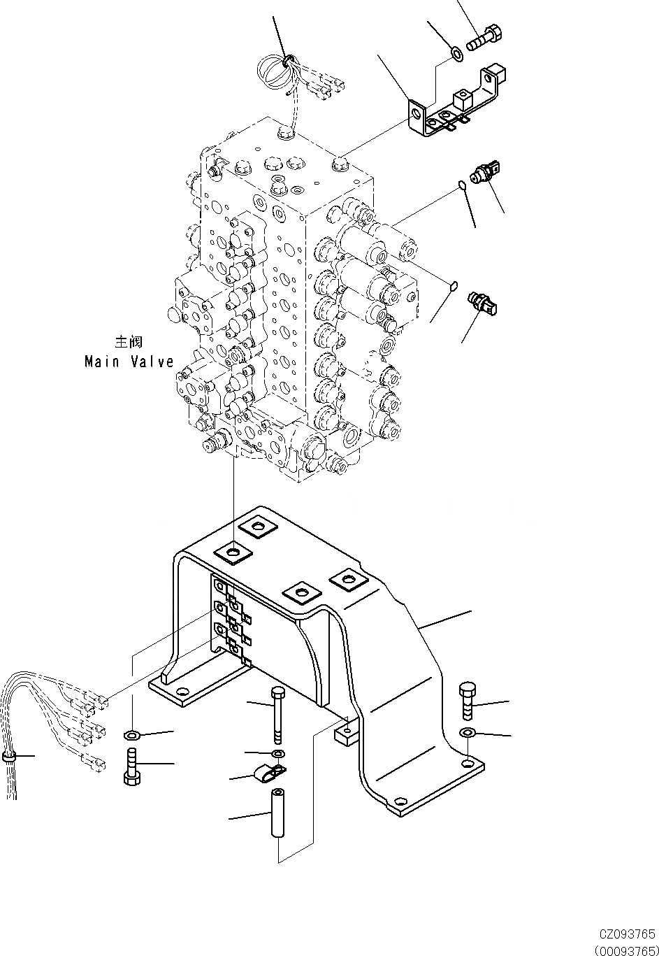 Схема запчастей Komatsu PC270-8 - УПРАВЛЯЮЩ. КЛАПАН (-АКТУАТОР) (КОРПУС КЛАПАНА И ДАТЧИК) H [ГИДРАВЛИКА]