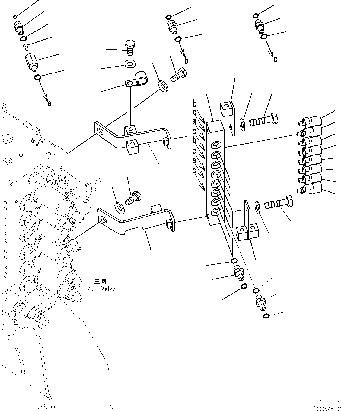 Схема запчастей Komatsu PC270-8 - БЛОК ПЕРЕКЛЮЧЕНИЯ ДАВЛЕНИЯ H [ГИДРАВЛИКА]