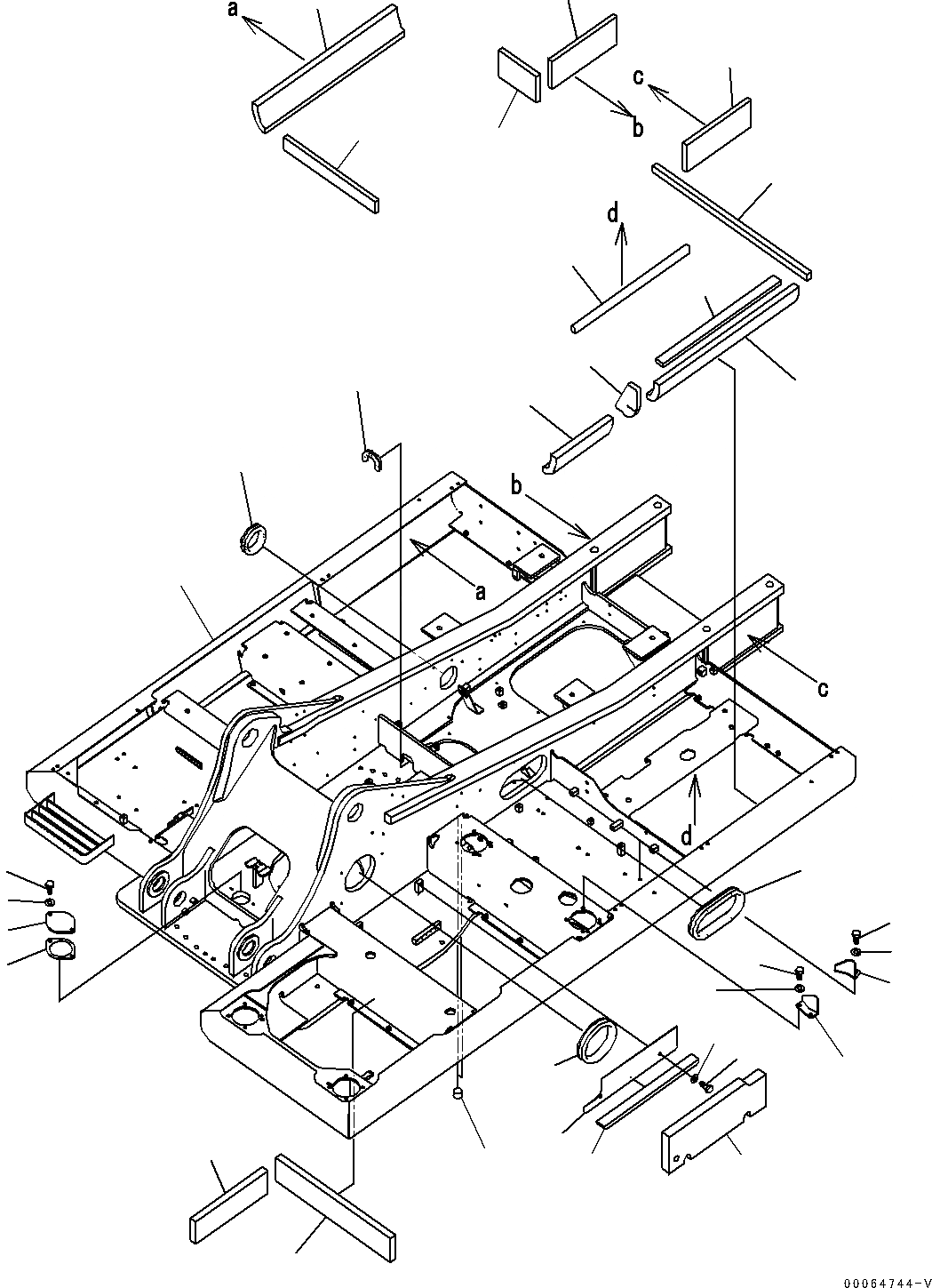 Схема запчастей Komatsu PC270-8 - ОСНОВНАЯ РАМА J [РАМА И ITS КОМПОНЕНТЫ]