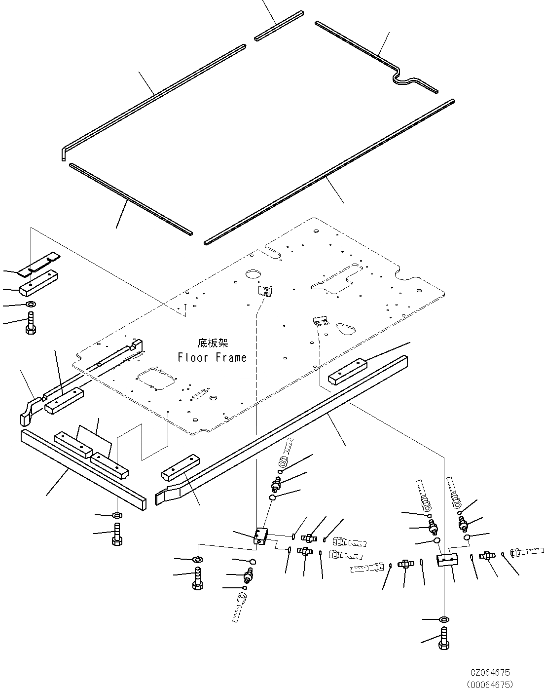 Схема запчастей Komatsu PC270-8 - КАБИНА(ПОЛ, P, T БЛОК И УПЛОТНЕНИЕ) K [КАБИНА ОПЕРАТОРА И СИСТЕМА УПРАВЛЕНИЯ]
