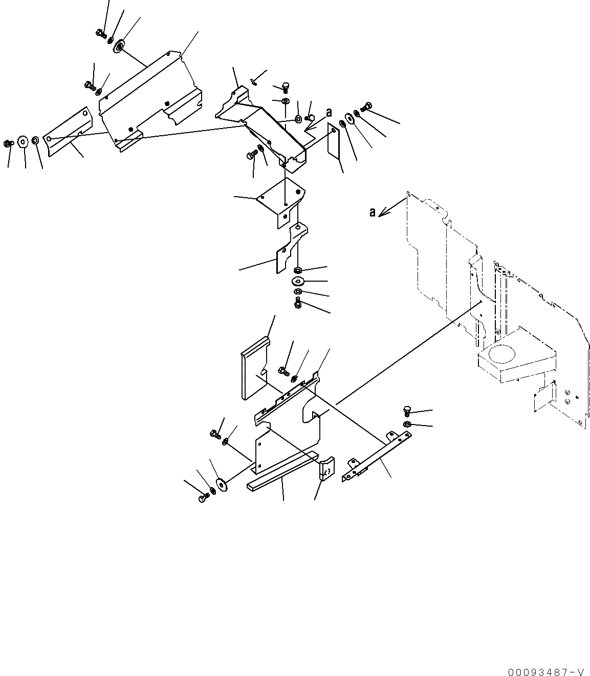 Схема запчастей Komatsu PC270-8 - КАБИНА ПЕРЕГОРОДКА. (С КОНДИЦИОНЕРОМ) (КЛАПАН И ГЛУШИТЕЛЬ ) M [ЧАСТИ КОРПУСАS И КРЫШКИ]
