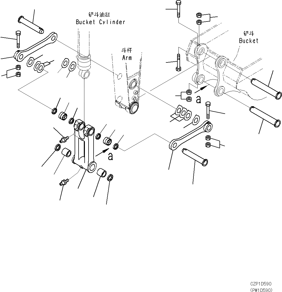 Схема запчастей Komatsu PC270-8 - РУКОЯТЬ(СОЕДИНЕНИЕ КОВША) T [РАБОЧЕЕ ОБОРУДОВАНИЕ]