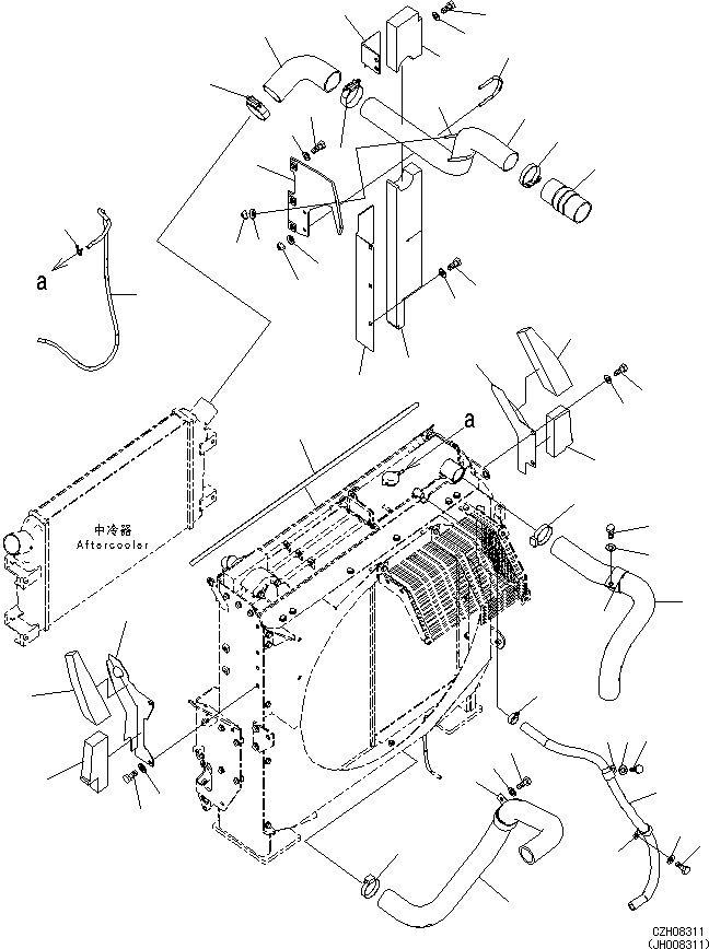Схема запчастей Komatsu PC360-8M0 - СИСТЕМА ОХЛАЖДЕНИЯЈЁС АВТОМАТИЧ. КОНДИЦ. ВОЗДУХАЈ© (СИСТЕМА ТРУБ РАДИАТОРА) C [СИСТЕМА ОХЛАЖДЕНИЯ]