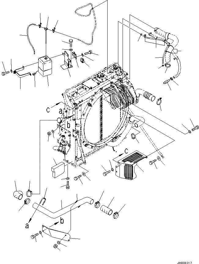 Схема запчастей Komatsu PC360-8M0 - СИСТЕМА ОХЛАЖДЕНИЯЈЁС АВТОМАТИЧ. КОНДИЦ. ВОЗДУХАЈ© (SUB-БАК) C [СИСТЕМА ОХЛАЖДЕНИЯ]