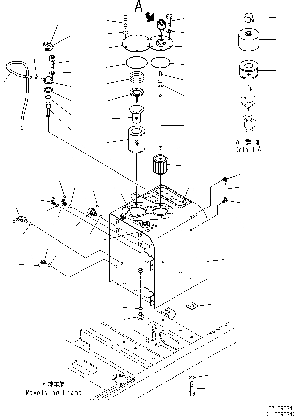 Схема запчастей Komatsu PC360-8M0 - ГИДР. БАК. H [ГИДРАВЛИКА]