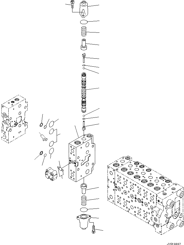 Схема запчастей Komatsu PC360-8M0 - УПРАВЛЯЮЩ. КЛАПАН (8-СЕКЦИОНН.) (/) H [ГИДРАВЛИКА]