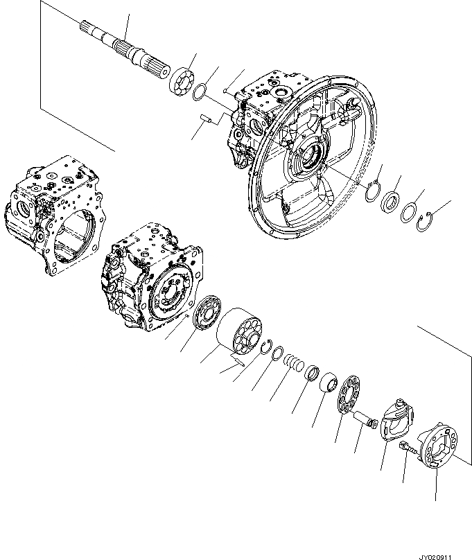 Схема запчастей Komatsu PC360-8M0 - ПОРШЕНЬ НАСОС (ВНУТР. ЧАСТИ) (/) H [ГИДРАВЛИКА]