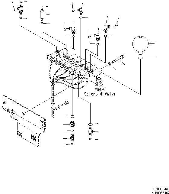 Схема запчастей Komatsu PC360-8M0 - СОЛЕНОИДНЫЙ КЛАПАН(СОЛЕНОИДНЫЙ КЛАПАН КОМПОНЕНТЫ) H [ГИДРАВЛИКА]