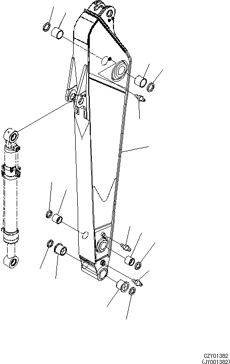 Схема запчастей Komatsu PC360-8M0 - РУКОЯТЬ (MM РУКОЯТЬ, ЧАС. СМАЗКА INTERVAL) T [РАБОЧЕЕ ОБОРУДОВАНИЕ]