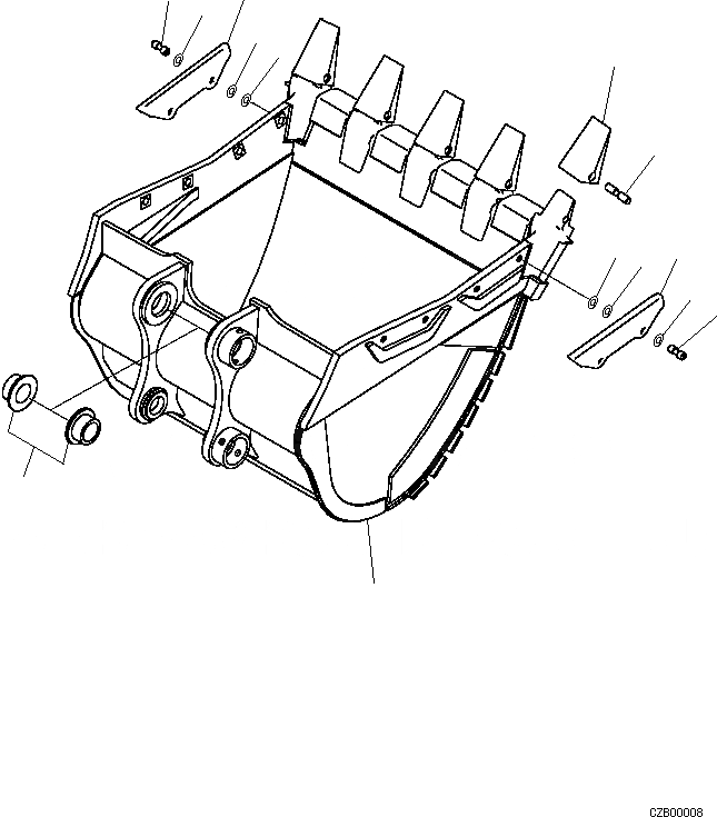 Схема запчастей Komatsu PC360-8M0 - КОВШ,.9M ME ROCK КОВШ T [РАБОЧЕЕ ОБОРУДОВАНИЕ]