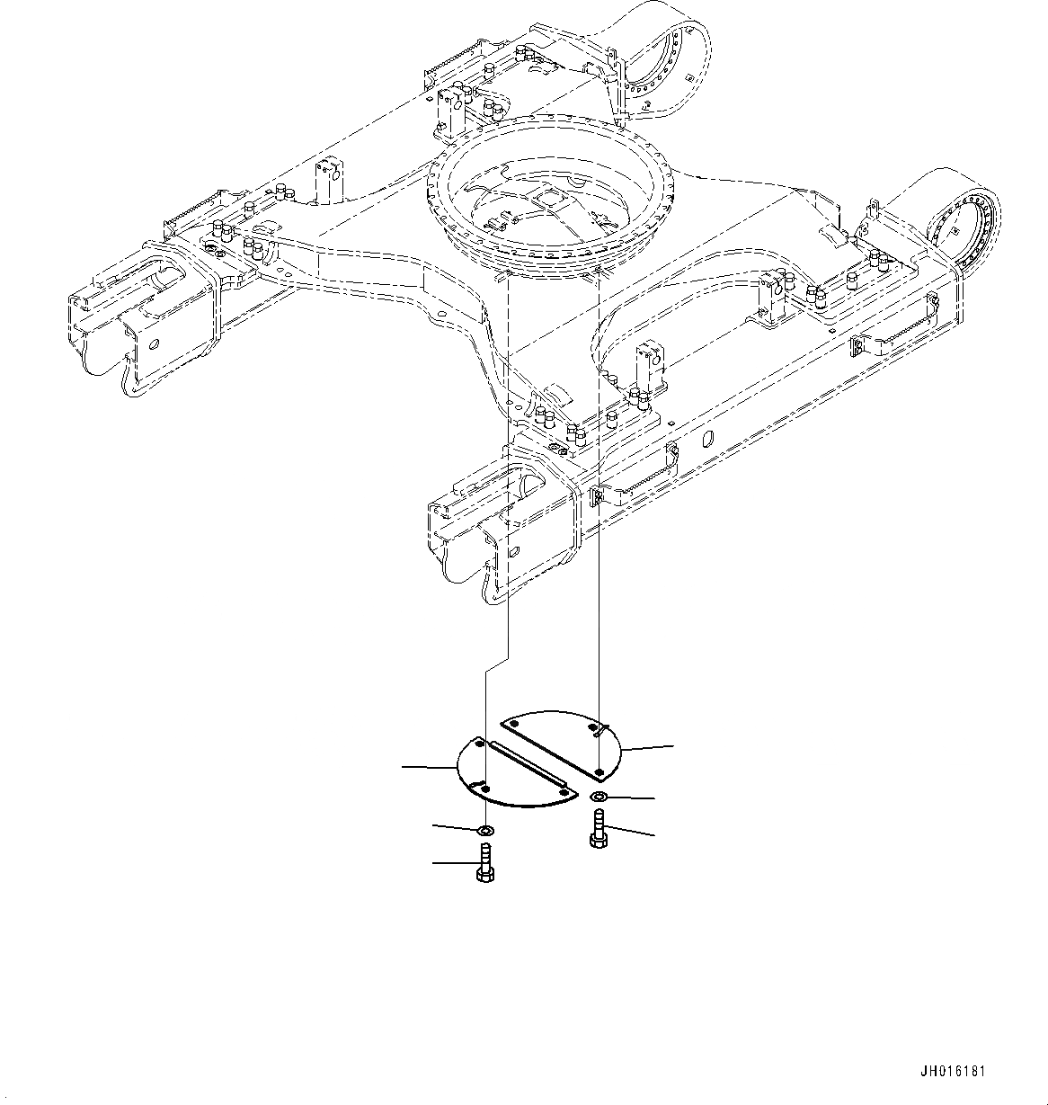 Схема запчастей Komatsu PC460LC-8 - НИЖН. КРЫШКА R [НИЖН.CARRIAGE]