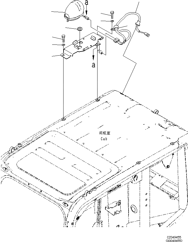 Схема запчастей Komatsu PC650LC-8E0 - ПРОБЛЕСК. МАЯК E [ЭЛЕКТРИКА]