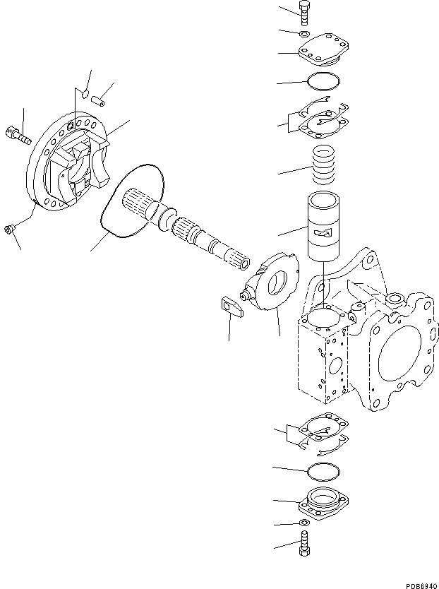 Схема запчастей Komatsu PC650LC-8E0 - ПОРШЕНЬ НАСОС (ВНУТР. ЧАСТИ, NO. НАСОС) (/) H [ГИДРАВЛИКА]