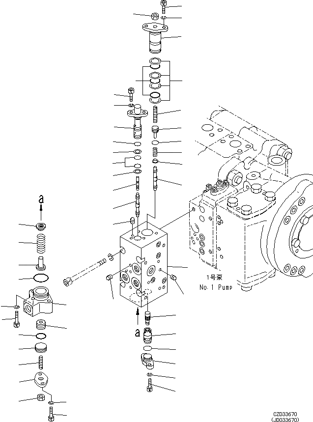 Схема запчастей Komatsu PC650LC-8E0 - ПОРШЕНЬ НАСОС (ВНУТР. ЧАСТИ, NO. НАСОС) (/) H [ГИДРАВЛИКА]