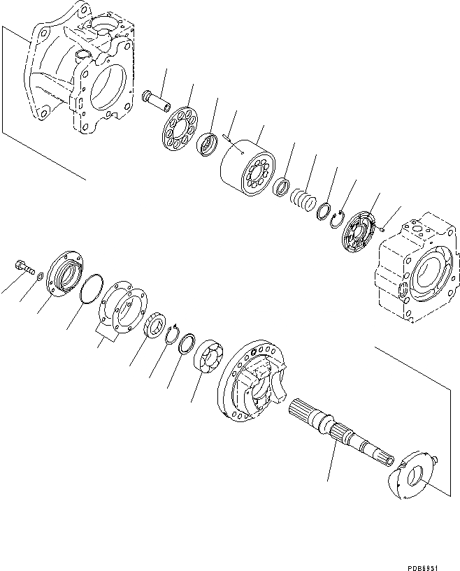 Схема запчастей Komatsu PC650LC-8E0 - ПОРШЕНЬ НАСОС (ВНУТР. ЧАСТИ, NO. НАСОС) (/9) H [ГИДРАВЛИКА]