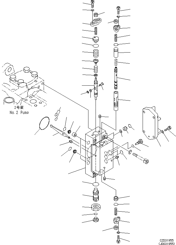Схема запчастей Komatsu PC650LC-8E0 - ПОРШЕНЬ НАСОС (ВНУТР. ЧАСТИ, NO. НАСОС) (7/9) H [ГИДРАВЛИКА]