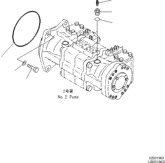 Схема запчастей Komatsu PC650LC-8E0 - ПОРШЕНЬ НАСОС (СОЕДИНИТЕЛЬН. ЧАСТИ) H [ГИДРАВЛИКА]