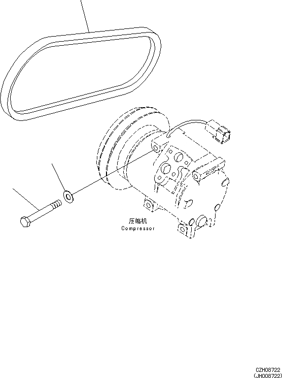 Схема запчастей Komatsu PC650LC-8E0 - КОНДИЦ. ВОЗДУХА (КОМПРЕССОР КРЕПЛЕНИЕ) K [КАБИНА ОПЕРАТОРА И СИСТЕМА УПРАВЛЕНИЯ]